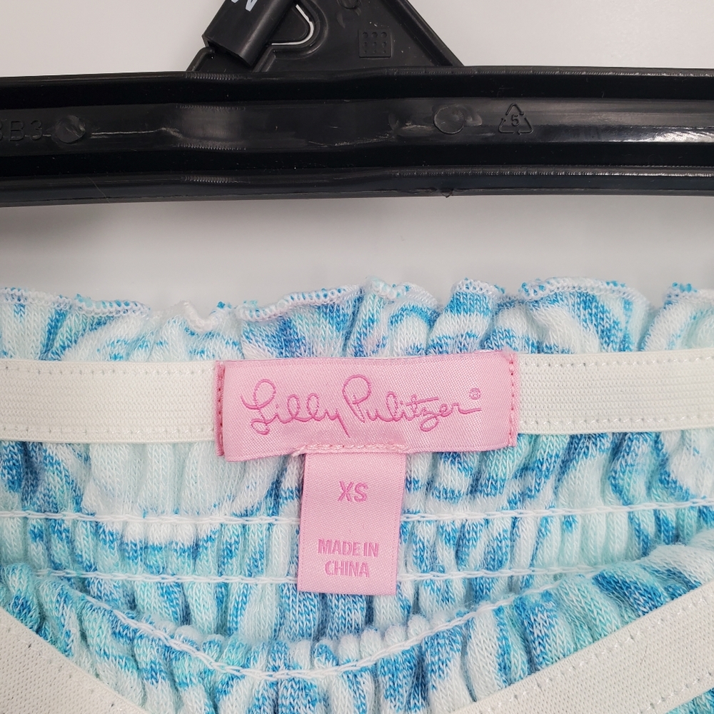 Lilly Pulitzer Brigitte Blue & White Terry Cloth Swim Sleeveless Cover Up Sz. XS - Picture 5 of 10